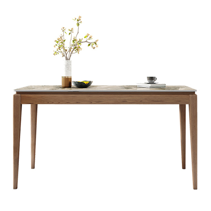 Midcentury Style Dining Table Rectangle Stone Dining Site Table for Home Clearhalo 'Dining Tables & Seating' 'Dining Tables' 'dining_table' 'furn' 'furn_dining_table' 'Furniture' 'Kitchen & Dining Furniture' 5155253