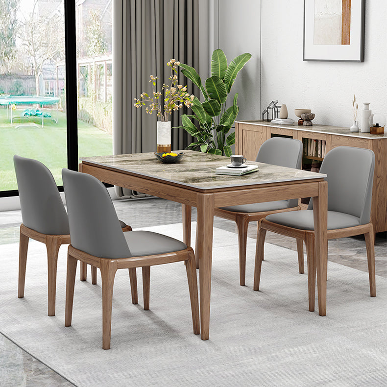 Midcentury Style Dining Table Rectangle Stone Dining Site Table for Home Clearhalo 'Dining Tables & Seating' 'Dining Tables' 'dining_table' 'furn' 'furn_dining_table' 'Furniture' 'Kitchen & Dining Furniture' 5155259