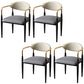 Contemporary Style Open Back Chair Faux Leather Dining Armchair