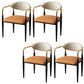 Contemporary Style Open Back Chair Faux Leather Dining Armchair