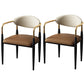 Contemporary Style Open Back Chair Faux Leather Dining Armchair