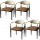 Contemporary Style Open Back Chair Faux Leather Dining Armchair