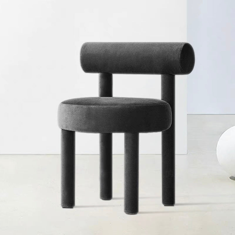 Modern Style Side Chair Upholstered Open Back Armless Dining Chair for Home Black 1 Piece Clearhalo 'Dining Chairs' 'Dining Tables & Seating' 'dining_chair' 'furn' 'furn_dining_chair' 'Furniture' 'Kitchen & Dining Furniture' 5155391