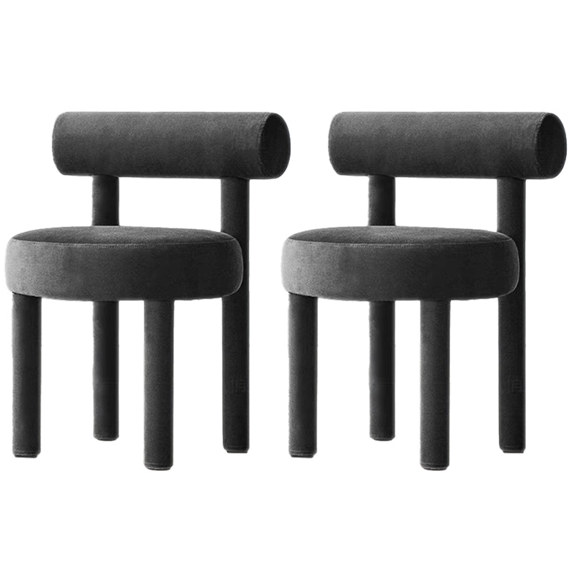 Modern Style Side Chair Upholstered Open Back Armless Dining Chair for Home Black 2 Piece Set Clearhalo 'Dining Chairs' 'Dining Tables & Seating' 'dining_chair' 'furn' 'furn_dining_chair' 'Furniture' 'Kitchen & Dining Furniture' 5155393