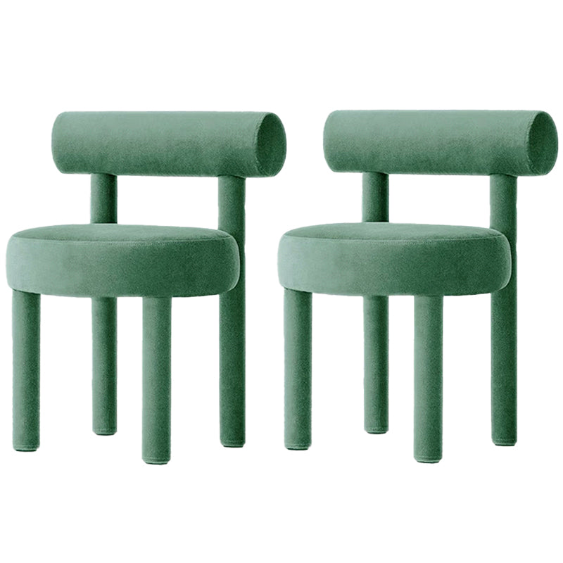 Modern Style Side Chair Upholstered Open Back Armless Dining Chair for Home Green 2 Piece Set Clearhalo 'Dining Chairs' 'Dining Tables & Seating' 'dining_chair' 'furn' 'furn_dining_chair' 'Furniture' 'Kitchen & Dining Furniture' 5155398