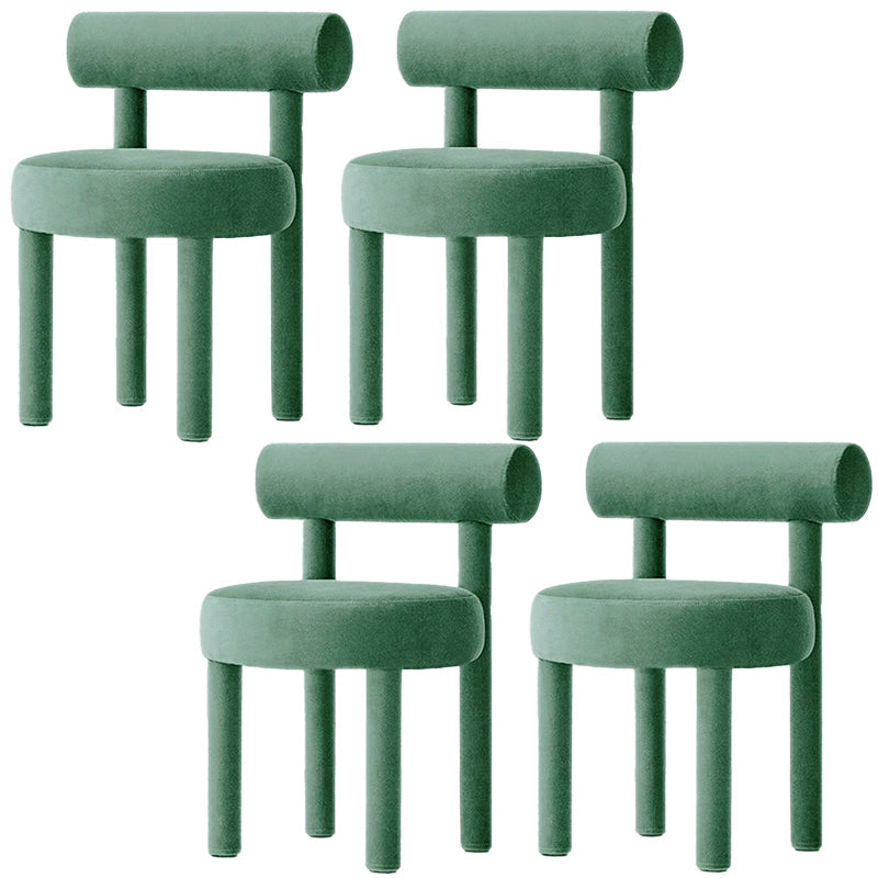 Modern Style Side Chair Upholstered Open Back Armless Dining Chair for Home Green 4 Piece Set Clearhalo 'Dining Chairs' 'Dining Tables & Seating' 'dining_chair' 'furn' 'furn_dining_chair' 'Furniture' 'Kitchen & Dining Furniture' 5155400