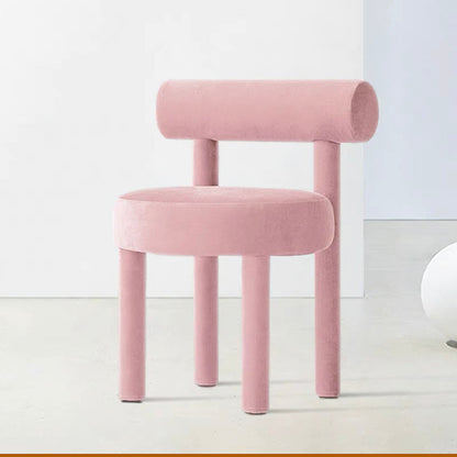 Modern Style Side Chair Upholstered Open Back Armless Dining Chair for Home Pink 1 Piece Clearhalo 'Dining Chairs' 'Dining Tables & Seating' 'dining_chair' 'furn' 'furn_dining_chair' 'Furniture' 'Kitchen & Dining Furniture' 5155402