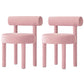 Modern Style Side Chair Upholstered Open Back Armless Dining Chair for Home Pink 2 Piece Set Clearhalo 'Dining Chairs' 'Dining Tables & Seating' 'dining_chair' 'furn' 'furn_dining_chair' 'Furniture' 'Kitchen & Dining Furniture' 5155404