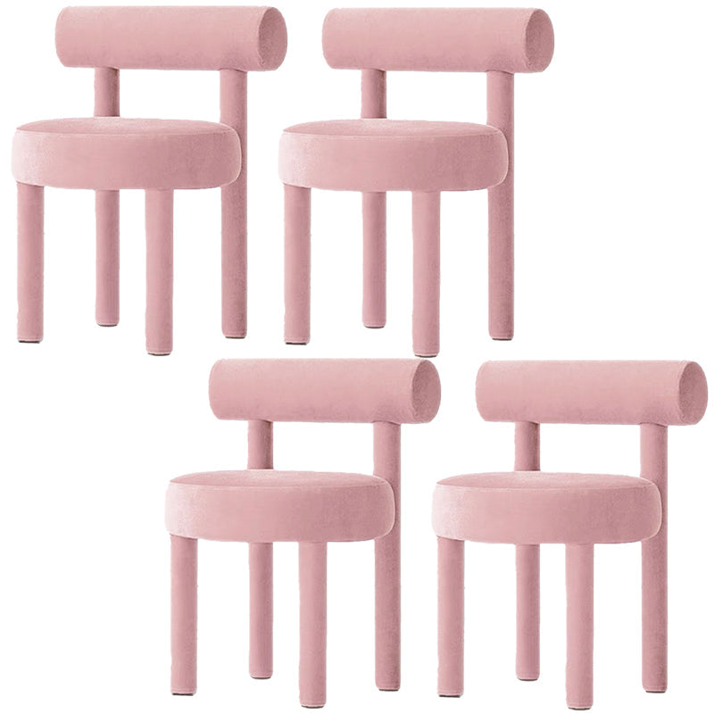 Modern Style Side Chair Upholstered Open Back Armless Dining Chair for Home Pink 4 Piece Set Clearhalo 'Dining Chairs' 'Dining Tables & Seating' 'dining_chair' 'furn' 'furn_dining_chair' 'Furniture' 'Kitchen & Dining Furniture' 5155407