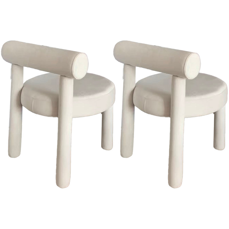 Modern Style Side Chair Upholstered Open Back Armless Dining Chair for Home White 2 Piece Set Clearhalo 'Dining Chairs' 'Dining Tables & Seating' 'dining_chair' 'furn' 'furn_dining_chair' 'Furniture' 'Kitchen & Dining Furniture' 5155415