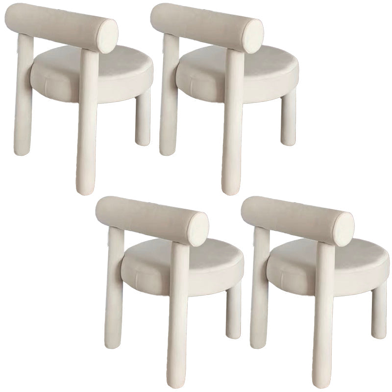 Modern Style Side Chair Upholstered Open Back Armless Dining Chair for Home White 4 Piece Set Clearhalo 'Dining Chairs' 'Dining Tables & Seating' 'dining_chair' 'furn' 'furn_dining_chair' 'Furniture' 'Kitchen & Dining Furniture' 5155416