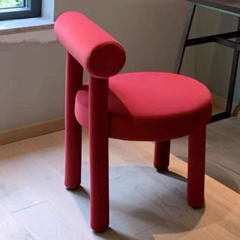 Modern Style Side Chair Upholstered Open Back Armless Dining Chair for Home Red 1 Piece Clearhalo 'Dining Chairs' 'Dining Tables & Seating' 'dining_chair' 'furn' 'furn_dining_chair' 'Furniture' 'Kitchen & Dining Furniture' 5155417