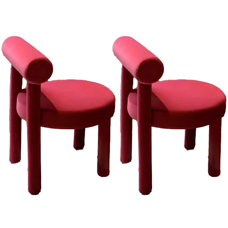 Modern Style Side Chair Upholstered Open Back Armless Dining Chair for Home Red 2 Piece Set Clearhalo 'Dining Chairs' 'Dining Tables & Seating' 'dining_chair' 'furn' 'furn_dining_chair' 'Furniture' 'Kitchen & Dining Furniture' 5155418