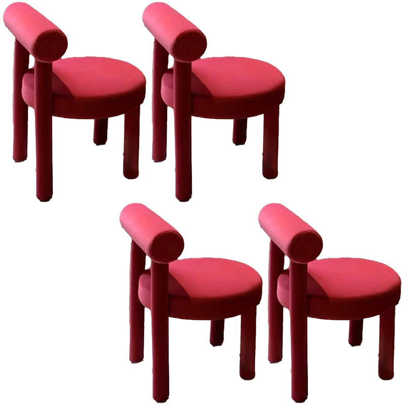 Modern Style Side Chair Upholstered Open Back Armless Dining Chair for Home Red 4 Piece Set Clearhalo 'Dining Chairs' 'Dining Tables & Seating' 'dining_chair' 'furn' 'furn_dining_chair' 'Furniture' 'Kitchen & Dining Furniture' 5155419