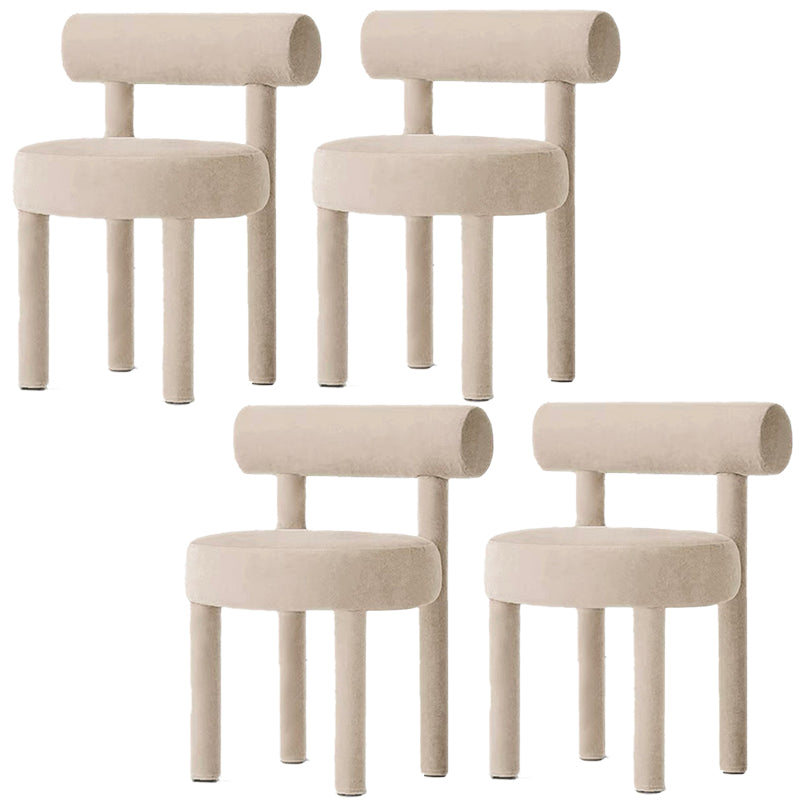 Modern Style Side Chair Upholstered Open Back Armless Dining Chair for Home Brown 4 Piece Set Clearhalo 'Dining Chairs' 'Dining Tables & Seating' 'dining_chair' 'furn' 'furn_dining_chair' 'Furniture' 'Kitchen & Dining Furniture' 5155422