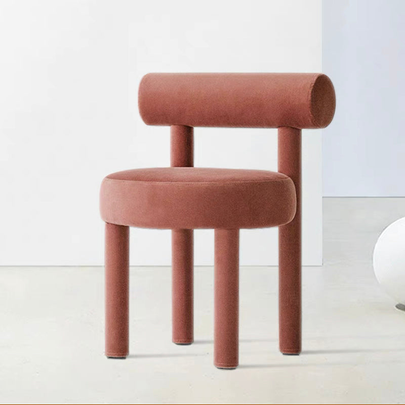 Modern Style Side Chair Upholstered Open Back Armless Dining Chair for Home Brick Red 1 Piece Clearhalo 'Dining Chairs' 'Dining Tables & Seating' 'dining_chair' 'furn' 'furn_dining_chair' 'Furniture' 'Kitchen & Dining Furniture' 5155423