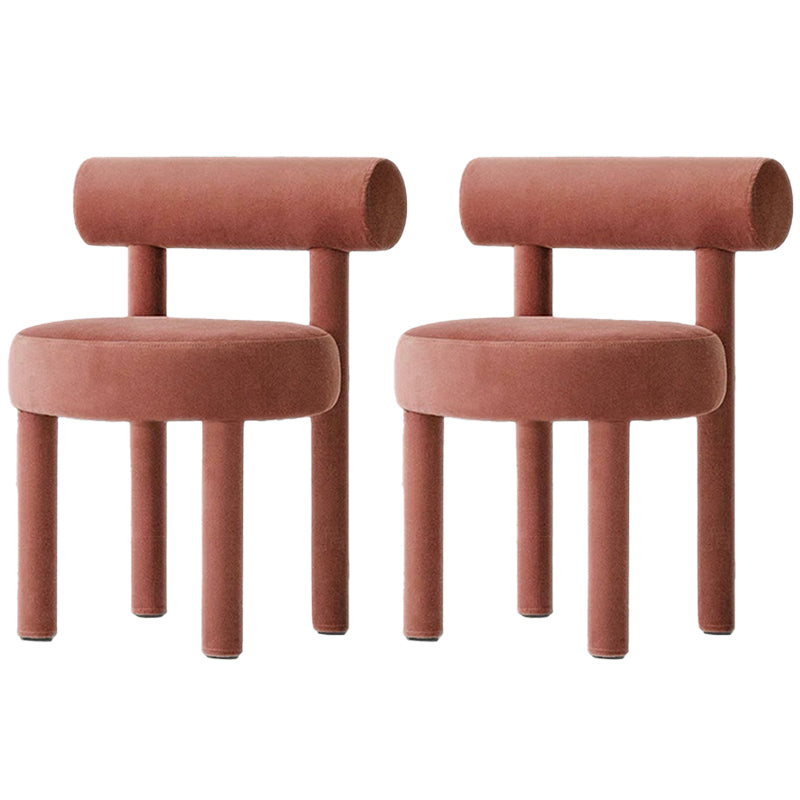 Modern Style Side Chair Upholstered Open Back Armless Dining Chair for Home Brick Red 2 Piece Set Clearhalo 'Dining Chairs' 'Dining Tables & Seating' 'dining_chair' 'furn' 'furn_dining_chair' 'Furniture' 'Kitchen & Dining Furniture' 5155424