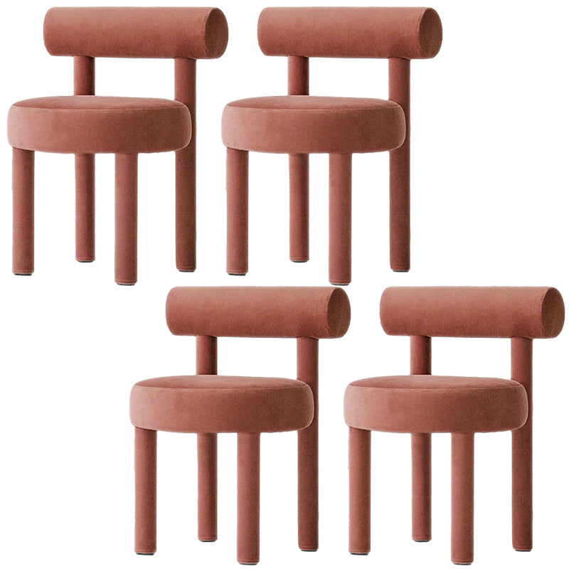 Modern Style Side Chair Upholstered Open Back Armless Dining Chair for Home Brick Red 4 Piece Set Clearhalo 'Dining Chairs' 'Dining Tables & Seating' 'dining_chair' 'furn' 'furn_dining_chair' 'Furniture' 'Kitchen & Dining Furniture' 5155425