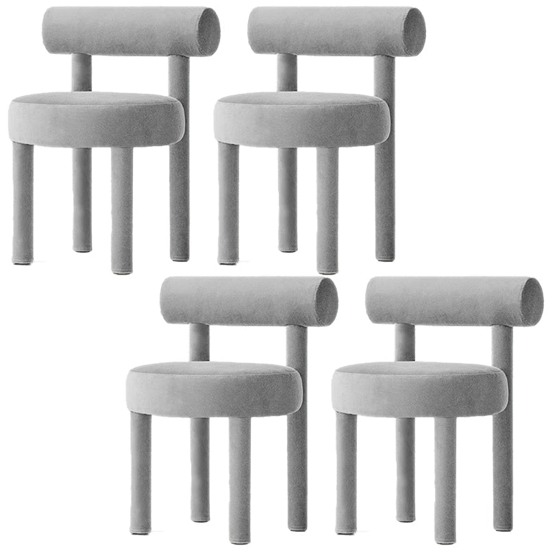 Modern Style Side Chair Upholstered Open Back Armless Dining Chair for Home Grey 4 Piece Set Clearhalo 'Dining Chairs' 'Dining Tables & Seating' 'dining_chair' 'furn' 'furn_dining_chair' 'Furniture' 'Kitchen & Dining Furniture' 5155428