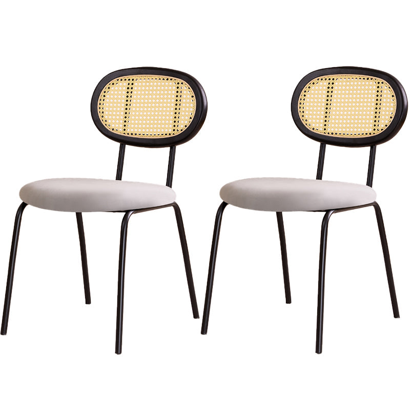 Industrial Dining Room Side Chairs Metal Armless Open Chair for Kitchen