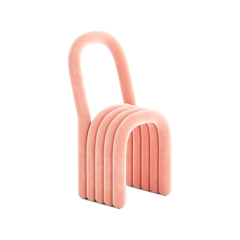 Modern Style Side Chair Velvet Open Back Armless Dining Chair for Home Pink 1 Piece Clearhalo 'Dining Chairs' 'Dining Tables & Seating' 'dining_chair' 'furn' 'furn_dining_chair' 'Furniture' 'Kitchen & Dining Furniture' 5155474