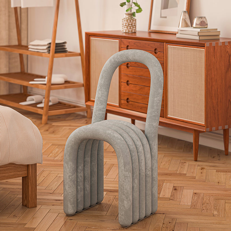 Modern Style Side Chair Velvet Open Back Armless Dining Chair for Home Clearhalo 'Dining Chairs' 'Dining Tables & Seating' 'dining_chair' 'furn' 'furn_dining_chair' 'Furniture' 'Kitchen & Dining Furniture' 5155477