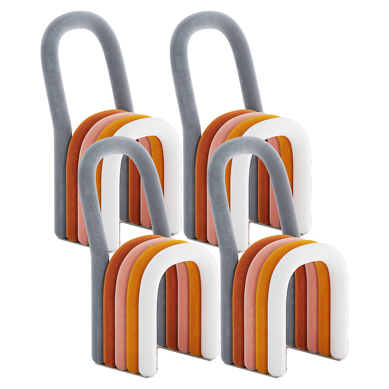 Modern Style Side Chair Velvet Open Back Armless Dining Chair for Home Multi-Color 4 Piece Set Clearhalo 'Dining Chairs' 'Dining Tables & Seating' 'dining_chair' 'furn' 'furn_dining_chair' 'Furniture' 'Kitchen & Dining Furniture' 5155484