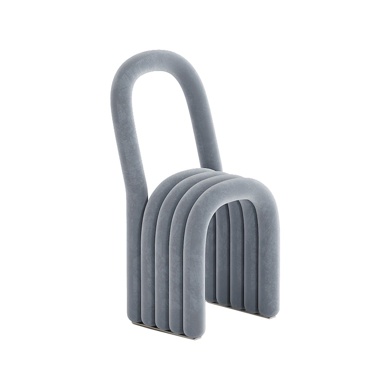 Modern Style Side Chair Velvet Open Back Armless Dining Chair for Home Grey 1 Piece Clearhalo 'Dining Chairs' 'Dining Tables & Seating' 'dining_chair' 'furn' 'furn_dining_chair' 'Furniture' 'Kitchen & Dining Furniture' 5155485