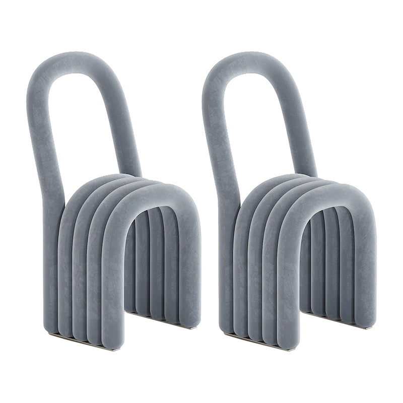 Modern Style Side Chair Velvet Open Back Armless Dining Chair for Home Grey 2 Piece Set Clearhalo 'Dining Chairs' 'Dining Tables & Seating' 'dining_chair' 'furn' 'furn_dining_chair' 'Furniture' 'Kitchen & Dining Furniture' 5155488