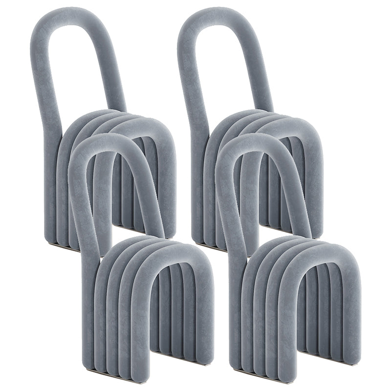 Modern Style Side Chair Velvet Open Back Armless Dining Chair for Home Grey 4 Piece Set Clearhalo 'Dining Chairs' 'Dining Tables & Seating' 'dining_chair' 'furn' 'furn_dining_chair' 'Furniture' 'Kitchen & Dining Furniture' 5155490