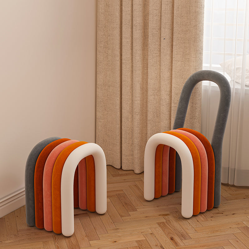 Modern Style Side Chair Velvet Open Back Armless Dining Chair for Home Clearhalo 'Dining Chairs' 'Dining Tables & Seating' 'dining_chair' 'furn' 'furn_dining_chair' 'Furniture' 'Kitchen & Dining Furniture' 5155491