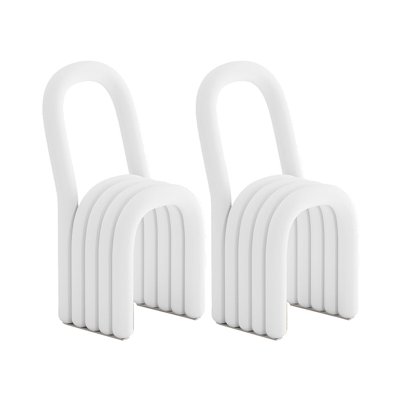 Modern Style Side Chair Velvet Open Back Armless Dining Chair for Home White 2 Piece Set Clearhalo 'Dining Chairs' 'Dining Tables & Seating' 'dining_chair' 'furn' 'furn_dining_chair' 'Furniture' 'Kitchen & Dining Furniture' 5155497