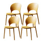 Contemporary Plastic Armless Chair Dining Room Open Back Chair
