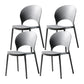 Contemporary Plastic Armless Chair Dining Room Open Back Chair