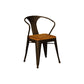 Industrial Style Arm Chair Slat Back Dining Arm Chair for Indoor