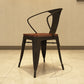 Industrial Style Arm Chair Slat Back Stackable Dining Arm Chair