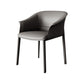 Matte Finish Contemporary Indoor Side Chair Faux Leather Solid Back Dining Arm Chair