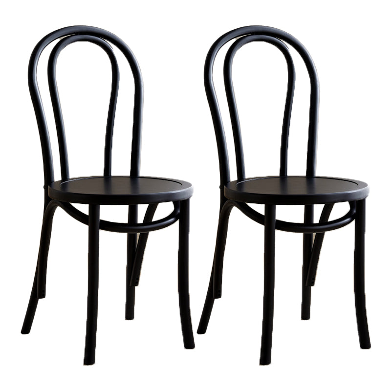 Traditional Style Side Chair Solid Wood Wingback Armless Dining Chair Black 2 Piece Set Clearhalo 'Dining Chairs' 'Dining Tables & Seating' 'dining_chair' 'furn' 'furn_dining_chair' 'Furniture' 'Kitchen & Dining Furniture' 5155883