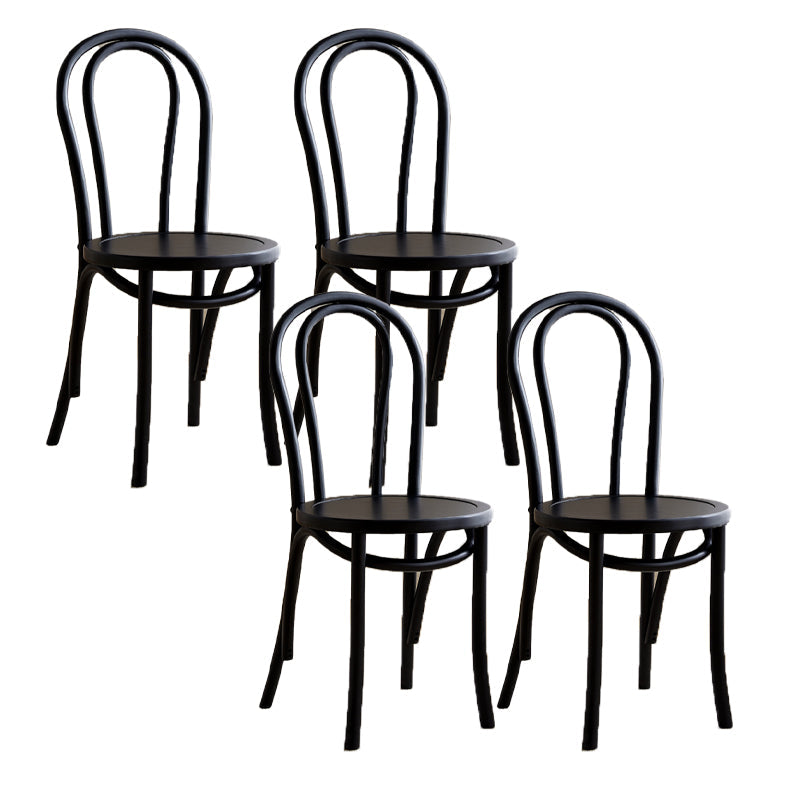 Traditional Style Side Chair Solid Wood Wingback Armless Dining Chair Black 4 Piece Set Clearhalo 'Dining Chairs' 'Dining Tables & Seating' 'dining_chair' 'furn' 'furn_dining_chair' 'Furniture' 'Kitchen & Dining Furniture' 5155886