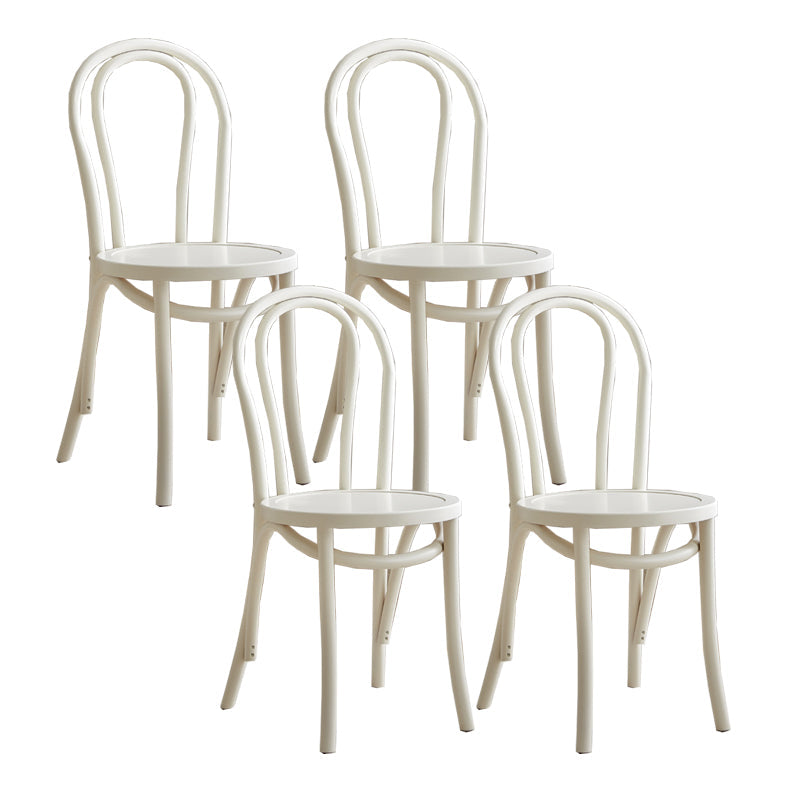 Traditional Style Side Chair Solid Wood Wingback Armless Dining Chair White 4 Piece Set Clearhalo 'Dining Chairs' 'Dining Tables & Seating' 'dining_chair' 'furn' 'furn_dining_chair' 'Furniture' 'Kitchen & Dining Furniture' 5155891