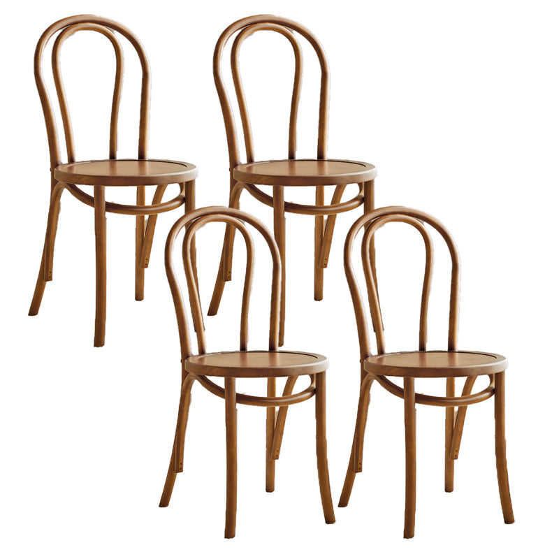 Traditional Style Side Chair Solid Wood Wingback Armless Dining Chair Brown 4 Piece Set Clearhalo 'Dining Chairs' 'Dining Tables & Seating' 'dining_chair' 'furn' 'furn_dining_chair' 'Furniture' 'Kitchen & Dining Furniture' 5155897