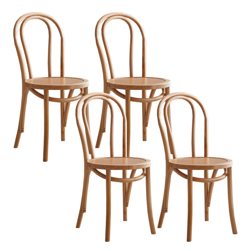 Traditional Style Side Chair Solid Wood Wingback Armless Dining Chair Wood 4 Piece Set Clearhalo 'Dining Chairs' 'Dining Tables & Seating' 'dining_chair' 'furn' 'furn_dining_chair' 'Furniture' 'Kitchen & Dining Furniture' 5155901