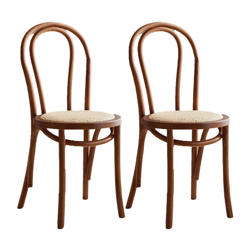 Traditional Style Side Chair Solid Wood Wingback Armless Dining Chair Khaki 2 Piece Set Clearhalo 'Dining Chairs' 'Dining Tables & Seating' 'dining_chair' 'furn' 'furn_dining_chair' 'Furniture' 'Kitchen & Dining Furniture' 5155903
