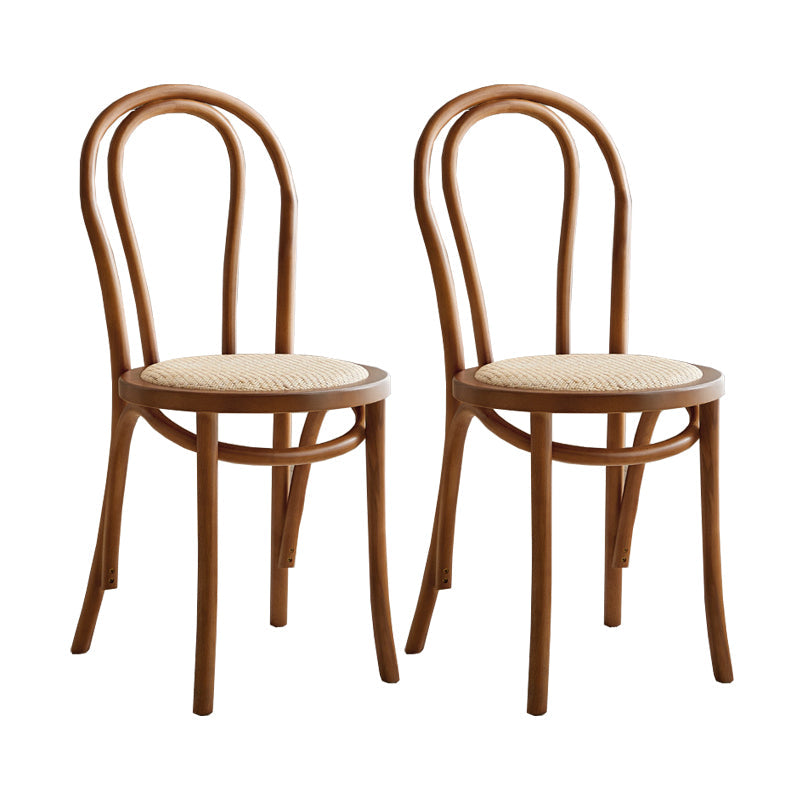 Traditional Style Side Chair Solid Wood Wingback Armless Dining Chair Light Brown 2 Piece Set Clearhalo 'Dining Chairs' 'Dining Tables & Seating' 'dining_chair' 'furn' 'furn_dining_chair' 'Furniture' 'Kitchen & Dining Furniture' 5155906