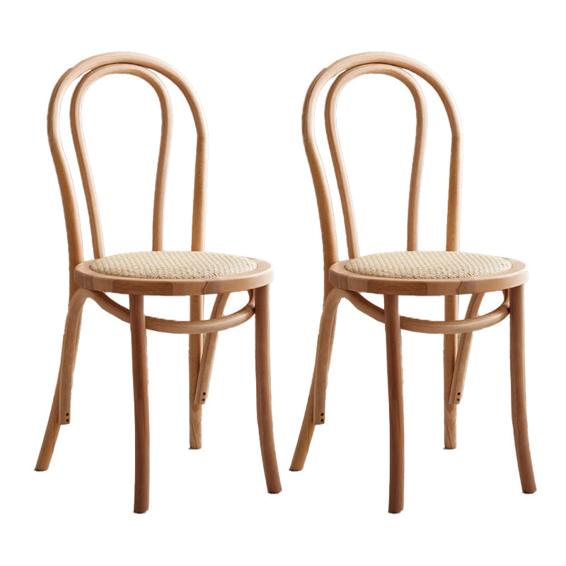Traditional Style Side Chair Solid Wood Wingback Armless Dining Chair Natural 2 Piece Set Clearhalo 'Dining Chairs' 'Dining Tables & Seating' 'dining_chair' 'furn' 'furn_dining_chair' 'Furniture' 'Kitchen & Dining Furniture' 5155909