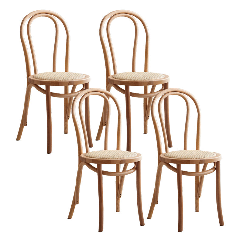 Traditional Style Side Chair Solid Wood Wingback Armless Dining Chair Natural 4 Piece Set Clearhalo 'Dining Chairs' 'Dining Tables & Seating' 'dining_chair' 'furn' 'furn_dining_chair' 'Furniture' 'Kitchen & Dining Furniture' 5155910