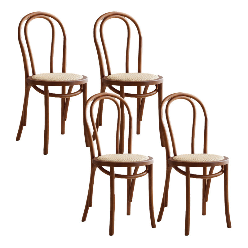 Traditional Style Side Chair Solid Wood Wingback Armless Dining Chair Walnut 4 Piece Set Clearhalo 'Dining Chairs' 'Dining Tables & Seating' 'dining_chair' 'furn' 'furn_dining_chair' 'Furniture' 'Kitchen & Dining Furniture' 5155913