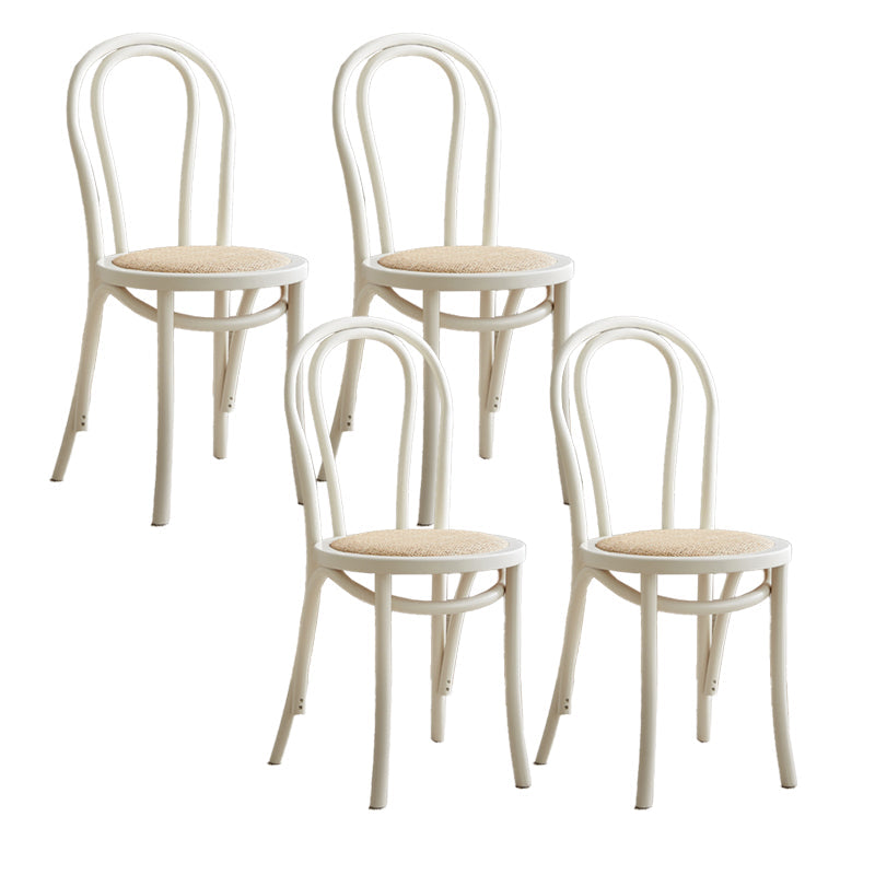 Traditional Style Side Chair Solid Wood Wingback Armless Dining Chair Natural Wood White 4 Piece Set Clearhalo 'Dining Chairs' 'Dining Tables & Seating' 'dining_chair' 'furn' 'furn_dining_chair' 'Furniture' 'Kitchen & Dining Furniture' 5155919