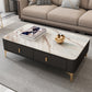 Modern Rectangular Stone Coffee Cocktail Table with Drawers, 47.2" W x 23.6" D x 15.7" H
