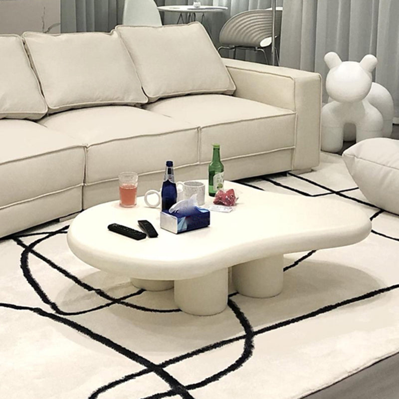 Modern Glass Steel Coffee Table with Four Legs Cocktail Table for Living Room Clearhalo 'Coffee & Accent Tables' 'Coffee Tables' 'coffee_tables' 'furn' 'furn_coffee_tables' 'Furniture' 'Living Room Furniture' 5158190